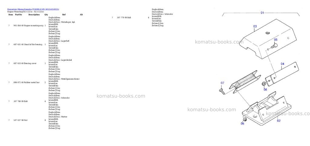Komatsu pc4000-6 s/n 58125 Parts catalog cover Komatsu pc4000-6 s/n 58125 Parts catalog cover