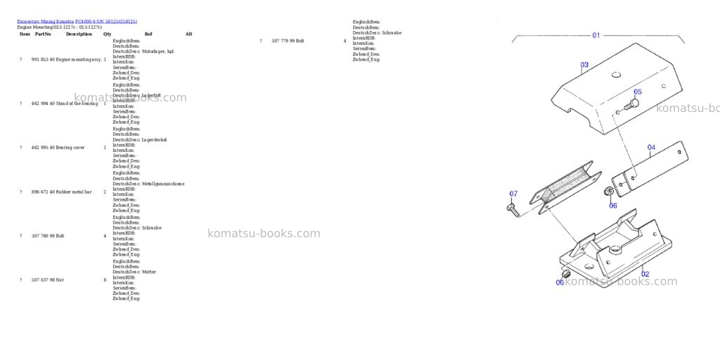 Komatsu pc4000-6 s/n 58125 Parts catalog cover Page 2 Komatsu pc4000-6 s/n 58125 Parts catalog cover Page 2
