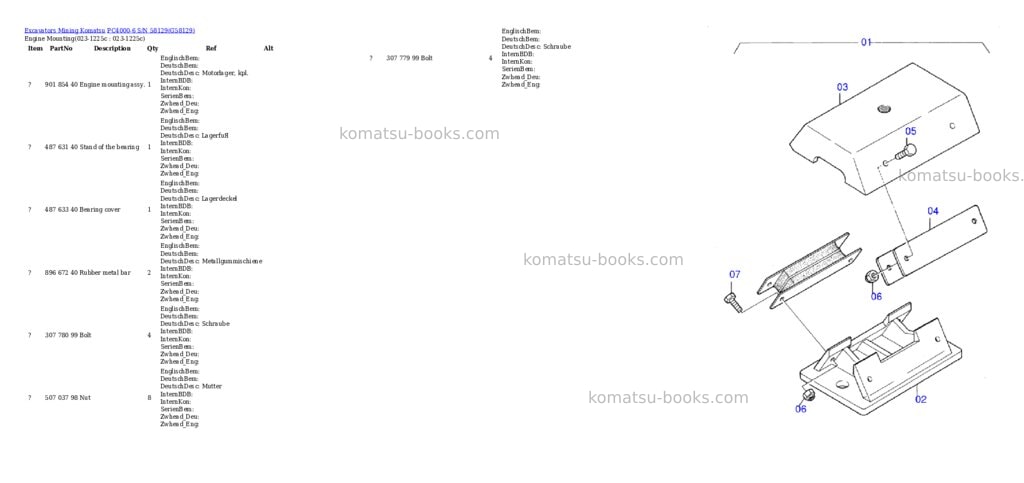 Komatsu pc4000-6 s/n 58129 Parts catalog cover Komatsu pc4000-6 s/n 58129 Parts catalog cover