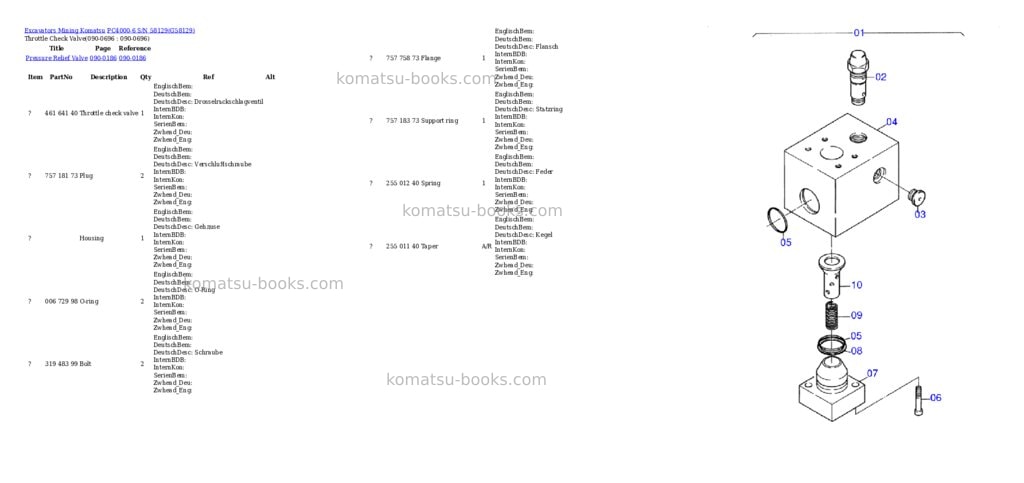 Komatsu pc4000-6 s/n 58129 Parts catalog cover Page 10 Komatsu pc4000-6 s/n 58129 Parts catalog cover Page 10
