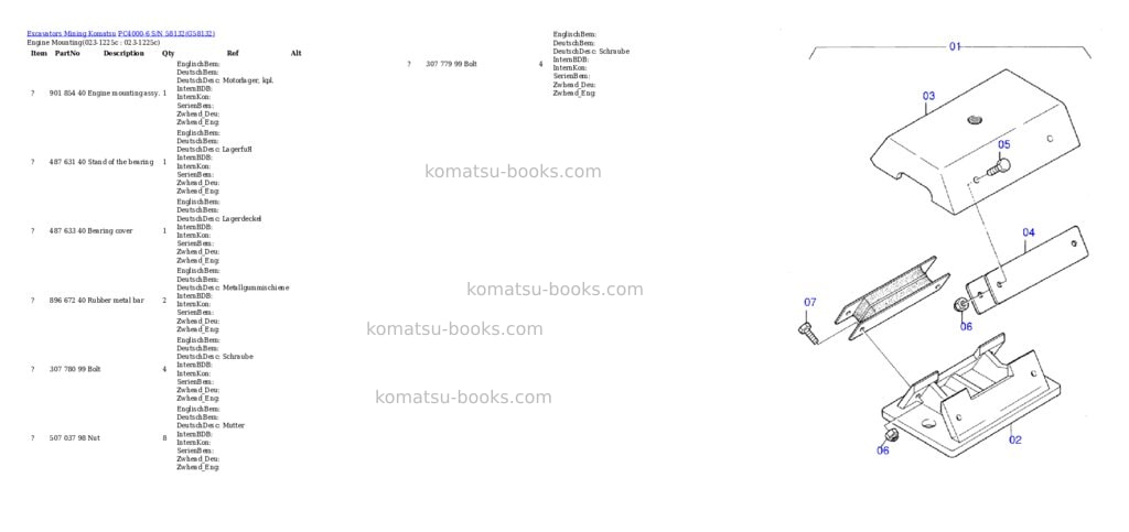 Komatsu pc4000-6 s/n 58132 Parts catalog cover Komatsu pc4000-6 s/n 58132 Parts catalog cover