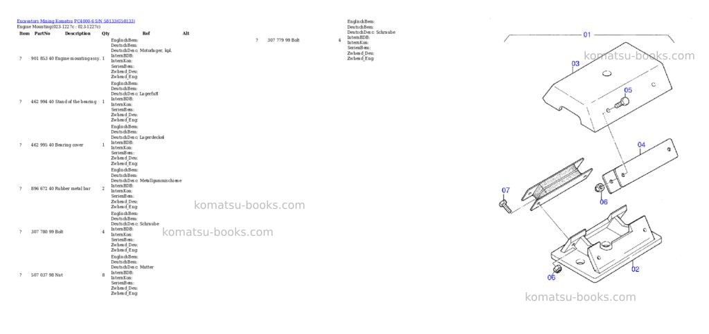 Komatsu pc4000-6 s/n 58133 Parts catalog cover Page 2 Komatsu pc4000-6 s/n 58133 Parts catalog cover Page 2