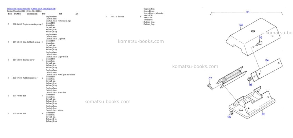 Komatsu pc4000-6 s/n 58134 Parts catalog cover Komatsu pc4000-6 s/n 58134 Parts catalog cover