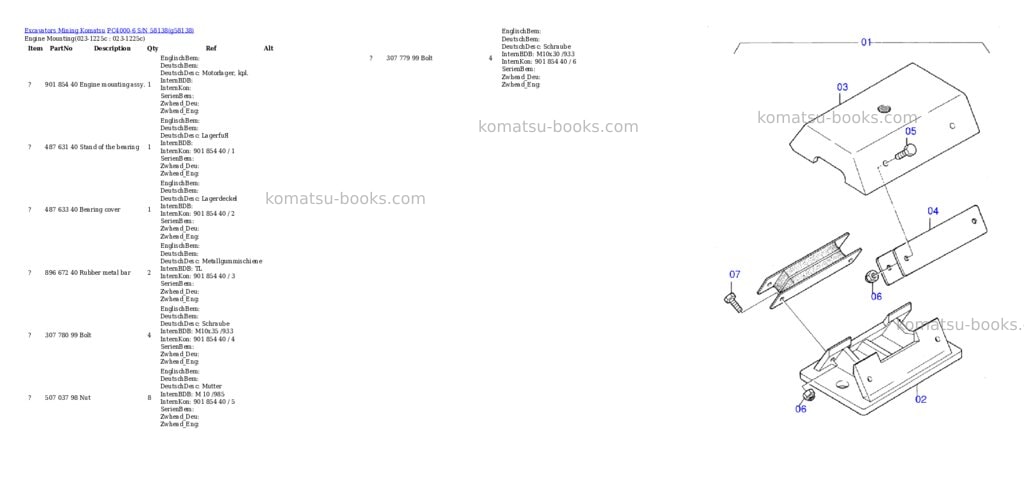 Komatsu pc4000-6 s/n 58138 Parts catalog cover Komatsu pc4000-6 s/n 58138 Parts catalog cover