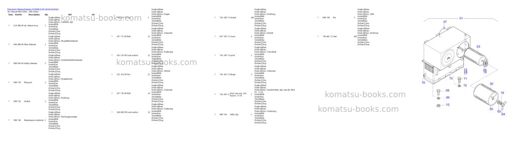 Komatsu pc4000-6 s/n 58141 Parts catalog cover Page 10 Komatsu pc4000-6 s/n 58141 Parts catalog cover Page 10