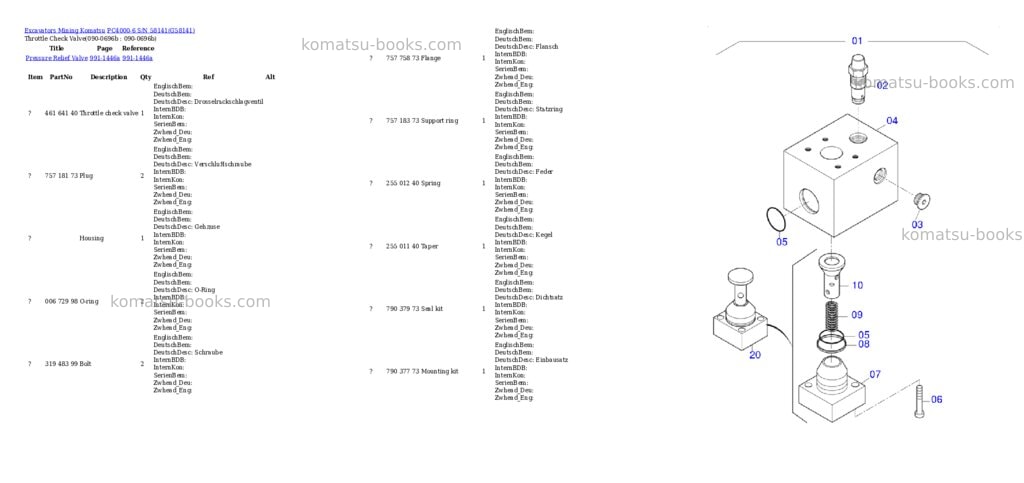 Komatsu pc4000-6 s/n 58141 Parts catalog cover Page 8 Komatsu pc4000-6 s/n 58141 Parts catalog cover Page 8