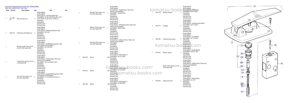 Komatsu h285 s/n 78099 Parts catalog cover Page 6
