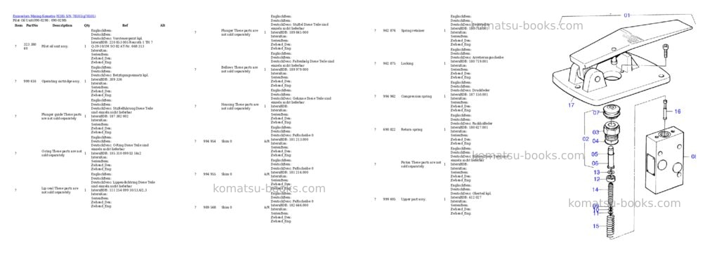 Komatsu h285 s/n 78101 Parts catalog cover Page 6 Komatsu h285 s/n 78101 Parts catalog cover Page 6
