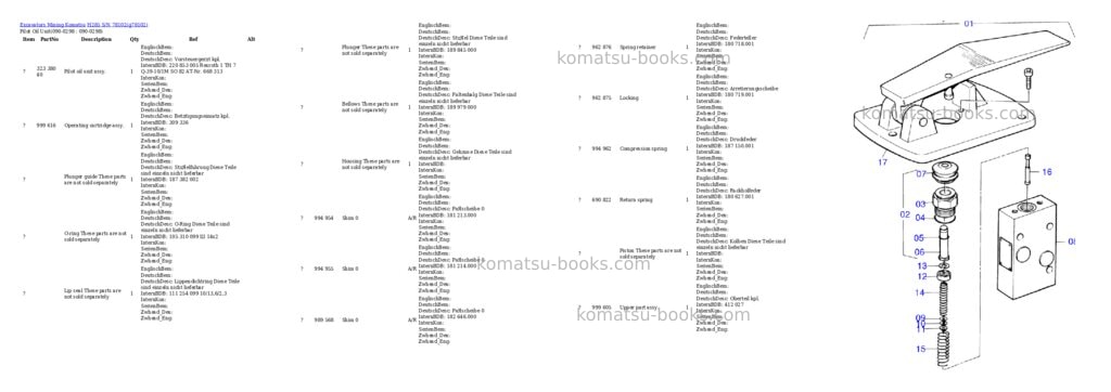 Komatsu h285 s/n 78102 Parts catalog cover Page 6 Komatsu h285 s/n 78102 Parts catalog cover Page 6
