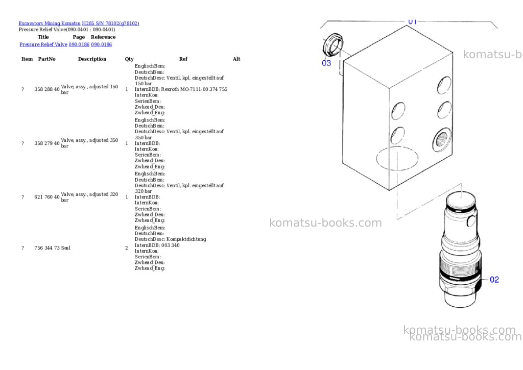 Komatsu h285 s/n 78102 Parts catalog cover Page 9 Komatsu h285 s/n 78102 Parts catalog cover Page 9