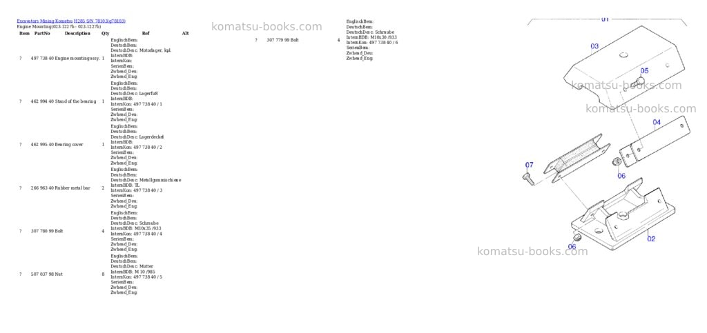 Komatsu h285 s/n 78103 Parts catalog cover Page 2 Komatsu h285 s/n 78103 Parts catalog cover Page 2