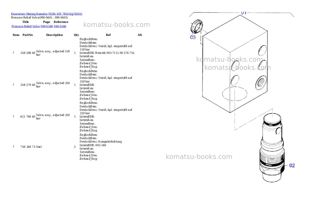 Komatsu h285 s/n 78103 Parts catalog cover Page 9 Komatsu h285 s/n 78103 Parts catalog cover Page 9