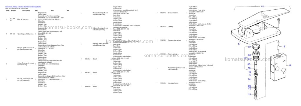 Komatsu h285s s/n 78105 Parts catalog cover Page 6 Komatsu h285s s/n 78105 Parts catalog cover Page 6