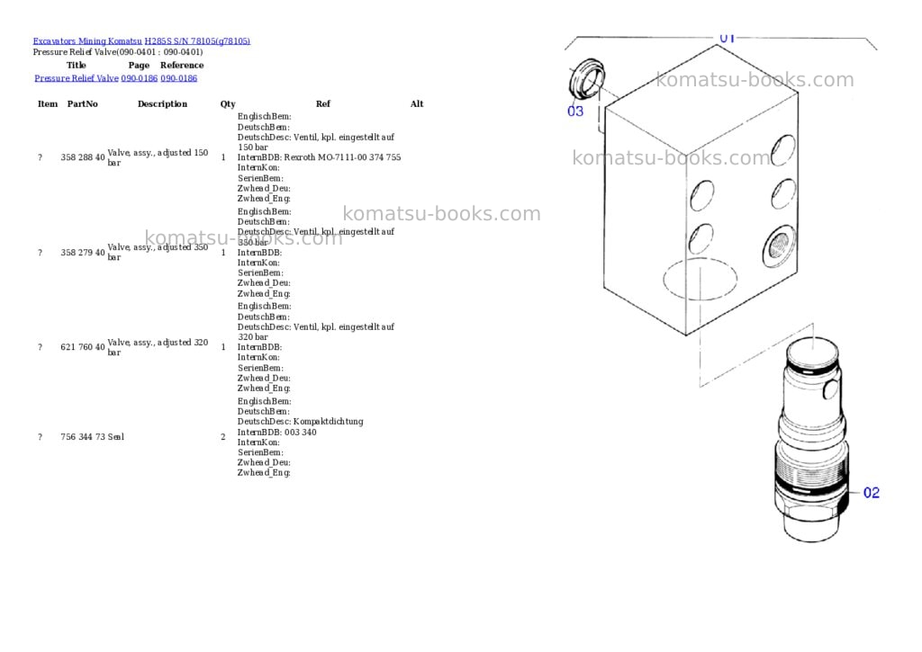 Komatsu h285s s/n 78105 Parts catalog cover Page 9 Komatsu h285s s/n 78105 Parts catalog cover Page 9