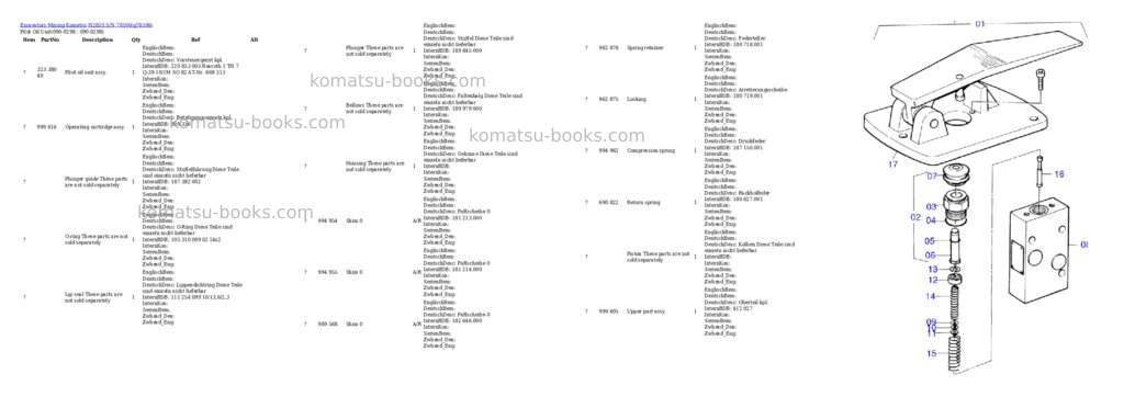 Komatsu h285s s/n 78106 Parts catalog cover Page 6
