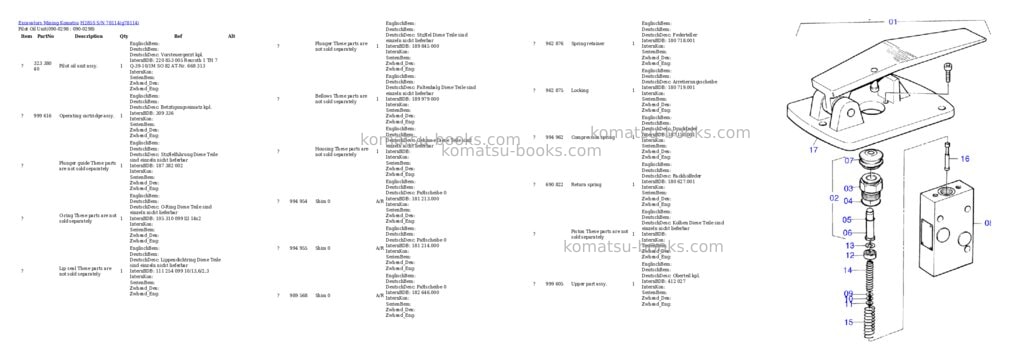 Komatsu h285s s/n 78114 Parts catalog cover Page 6