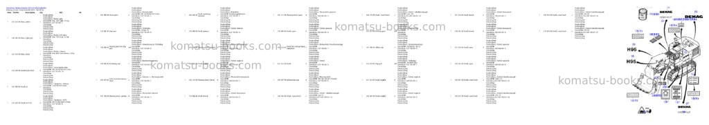 Komatsu h95 s/n 86043 Parts catalog cover Page 5
