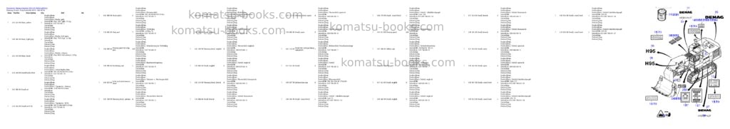 Komatsu h95 s/n 86052 Parts catalog cover Page 5