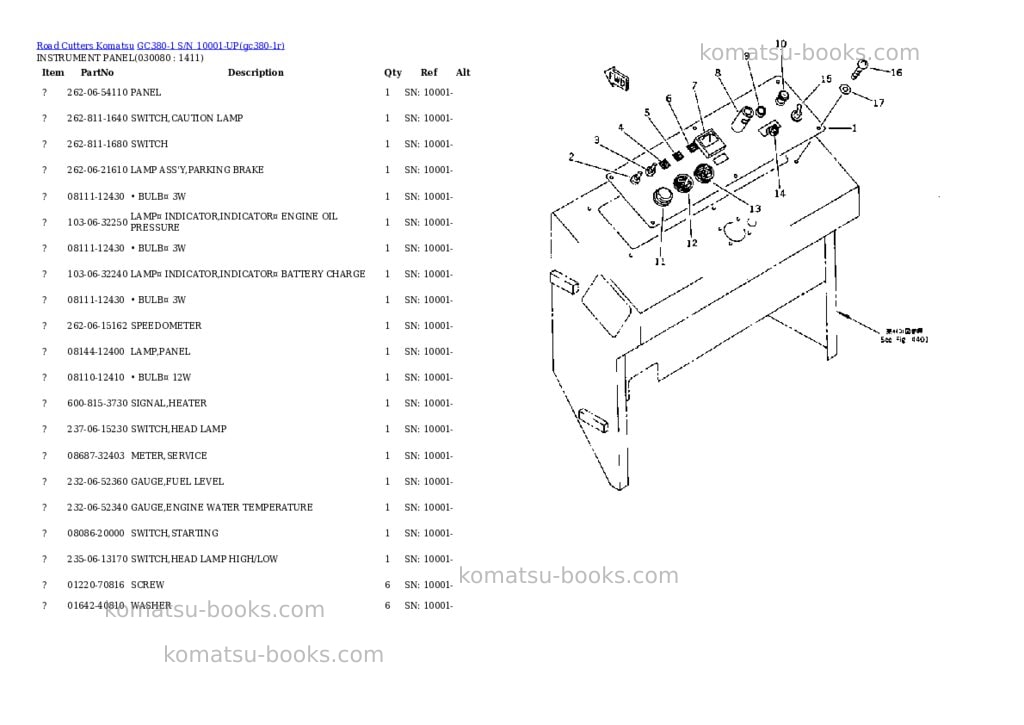Komatsu gc380-1 s/n 10001-up Parts catalog cover Page 7 Komatsu gc380-1 s/n 10001-up Parts catalog cover Page 7