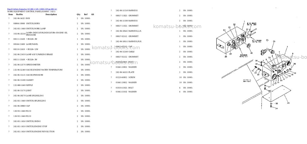 Komatsu gc380-1 s/n 10001-up Parts catalog cover Page 8 Komatsu gc380-1 s/n 10001-up Parts catalog cover Page 8