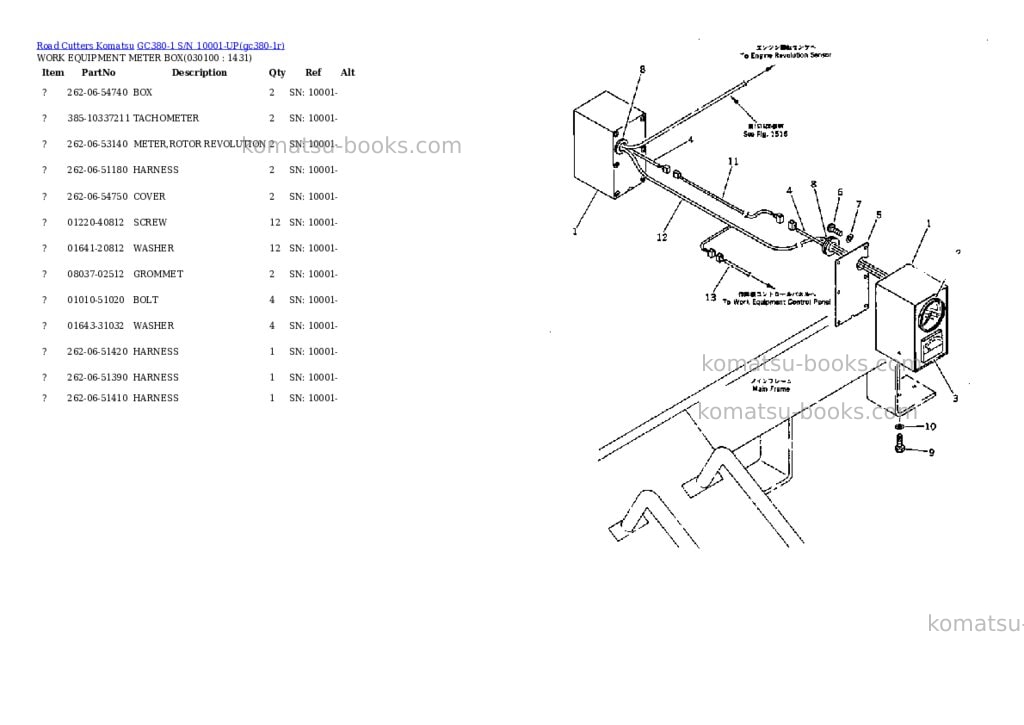 Komatsu gc380-1 s/n 10001-up Parts catalog cover Page 9 Komatsu gc380-1 s/n 10001-up Parts catalog cover Page 9