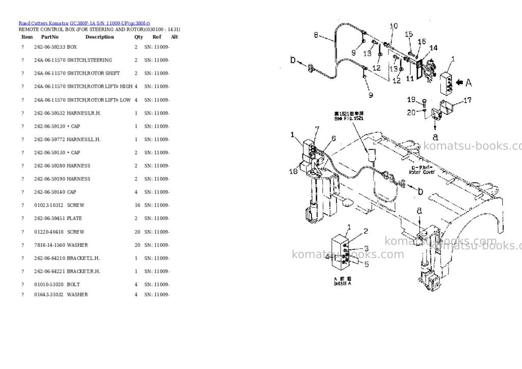 Komatsu gc380f-1a s/n 11009-up Parts catalog cover Page 9