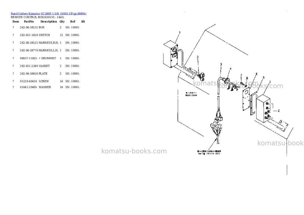 Komatsu gc380f-1 s/n 10001-up Parts catalog cover Page 10