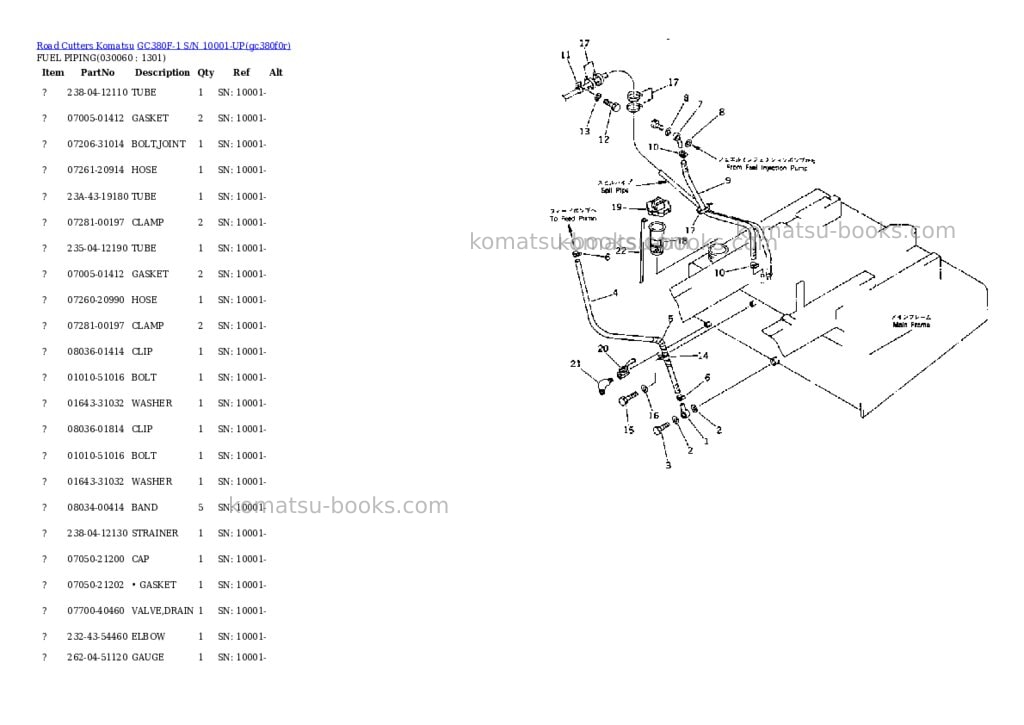 Komatsu gc380f-1 s/n 10001-up Parts catalog cover Page 5