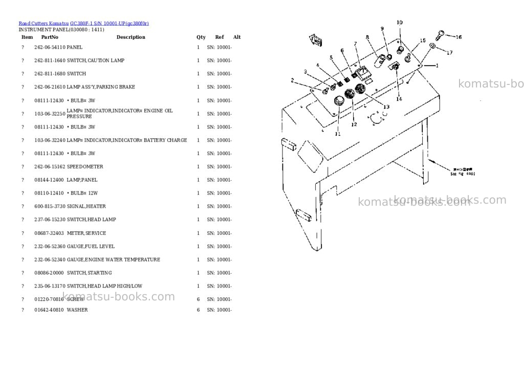 Komatsu gc380f-1 s/n 10001-up Parts catalog cover Page 7