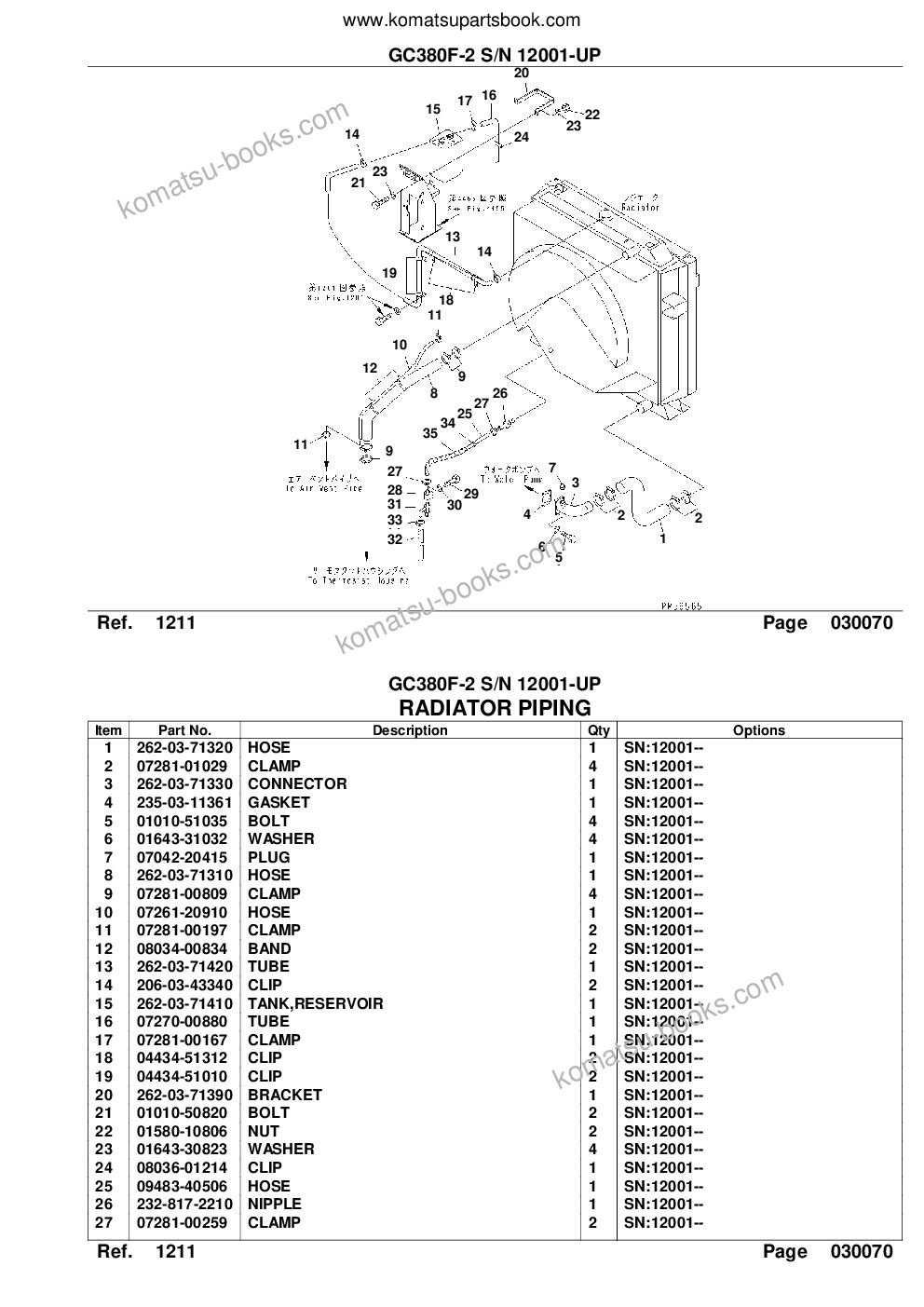 Komatsu gc380f-2 s/n 12001-up Parts catalog cover Page 10 Komatsu gc380f-2 s/n 12001-up Parts catalog cover Page 10