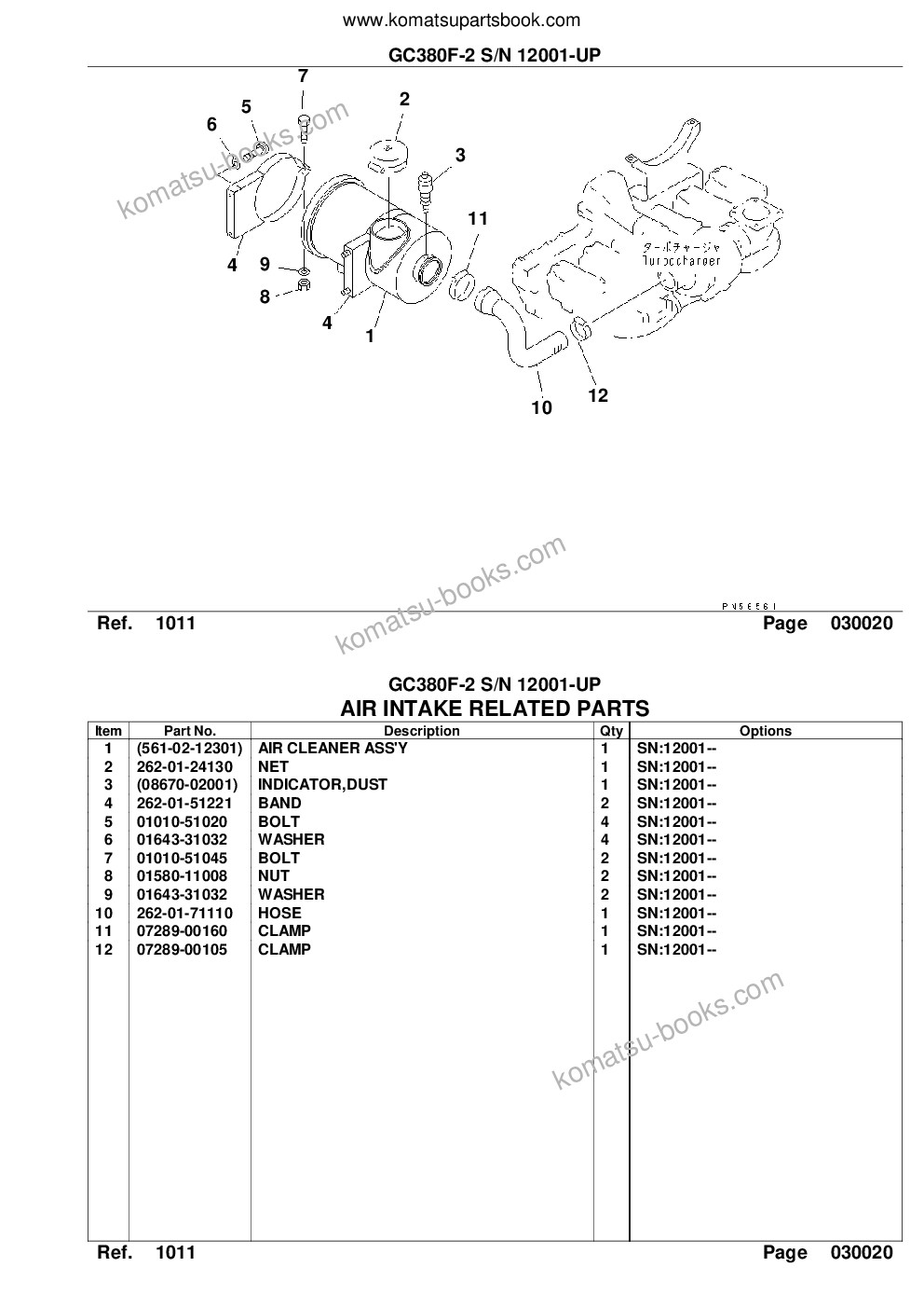 Komatsu gc380f-2 s/n 12001-up Parts catalog cover Page 5 Komatsu gc380f-2 s/n 12001-up Parts catalog cover Page 5