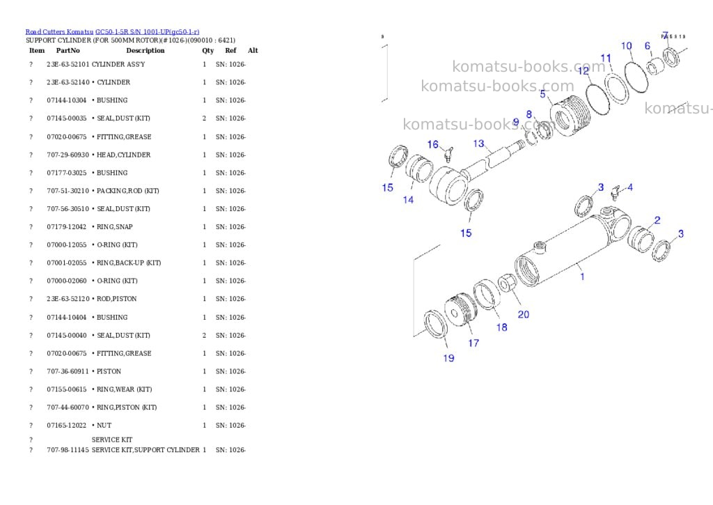 Komatsu GC50-1-5R S/N 1001-UP Parts catalog cover Page 10