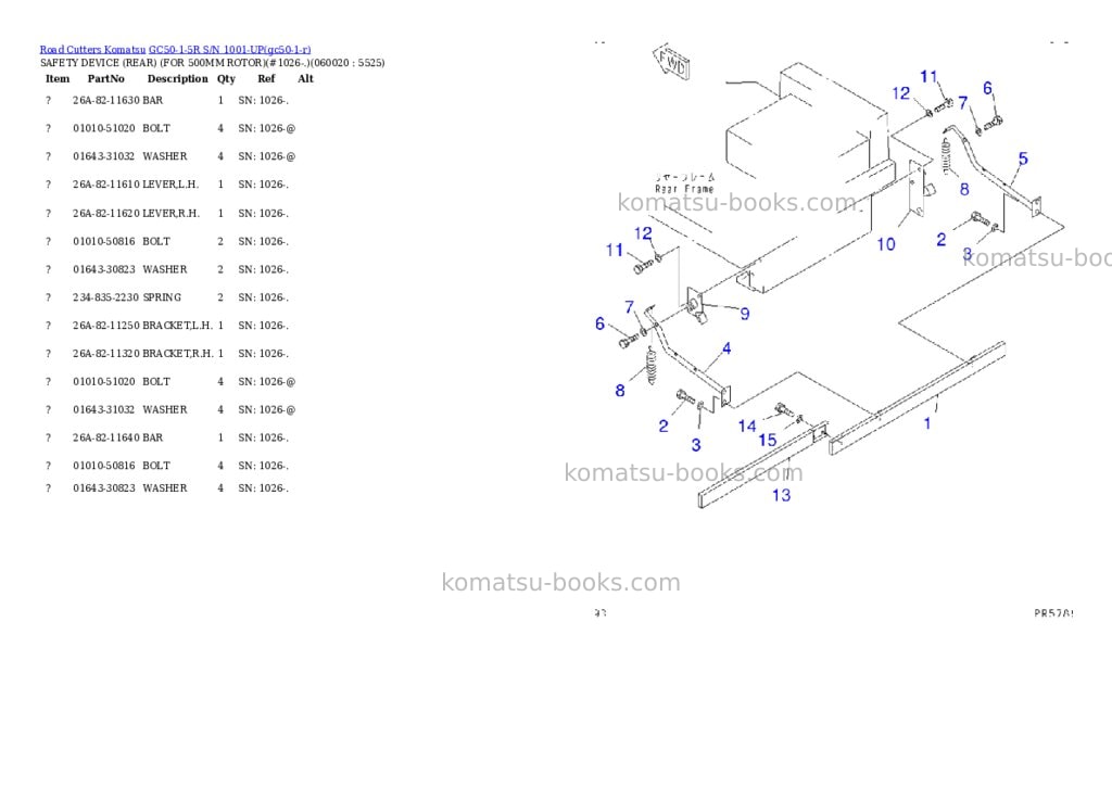 Komatsu GC50-1-5R S/N 1001-UP Parts catalog cover Page 4