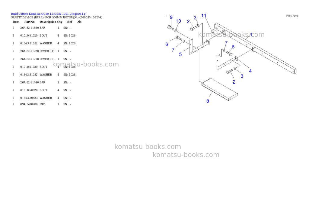 Komatsu GC50-1-5R S/N 1001-UP Parts catalog cover Page 5