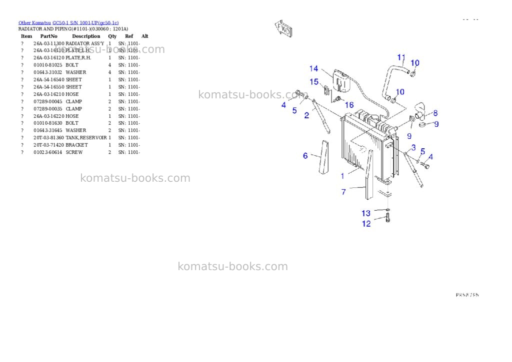 Komatsu gc50-1 s/n 1001-up Parts catalog cover Page 5