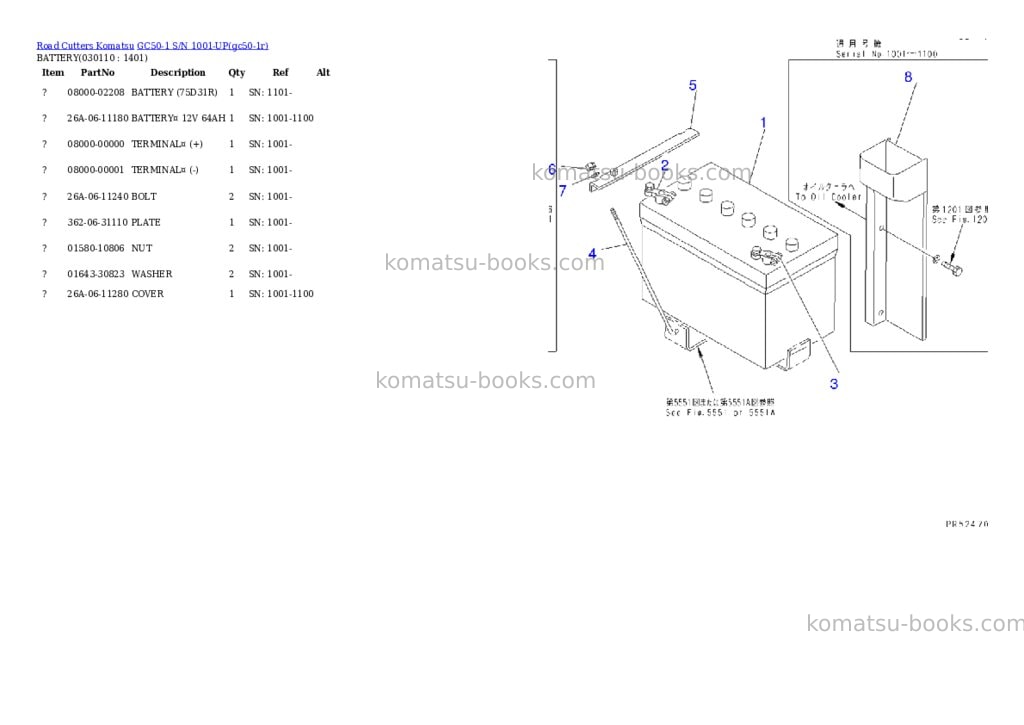 Komatsu GC50-1 S/N 1001-UP Parts catalog cover Page 10 Komatsu GC50-1 S/N 1001-UP Parts catalog cover Page 10