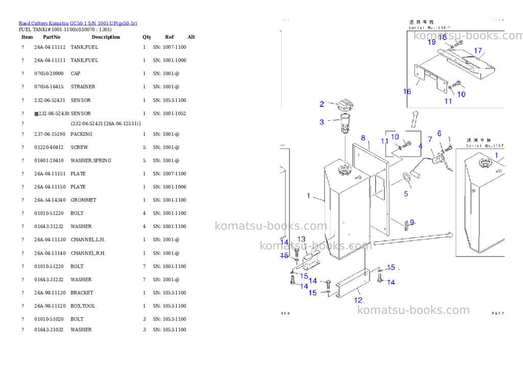 Komatsu GC50-1 S/N 1001-UP Parts catalog cover Page 6 Komatsu GC50-1 S/N 1001-UP Parts catalog cover Page 6