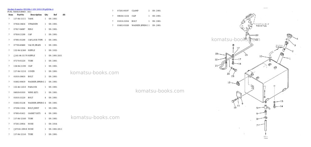 Komatsu gd200a-1 s/n 2001-up Parts catalog cover Page 3