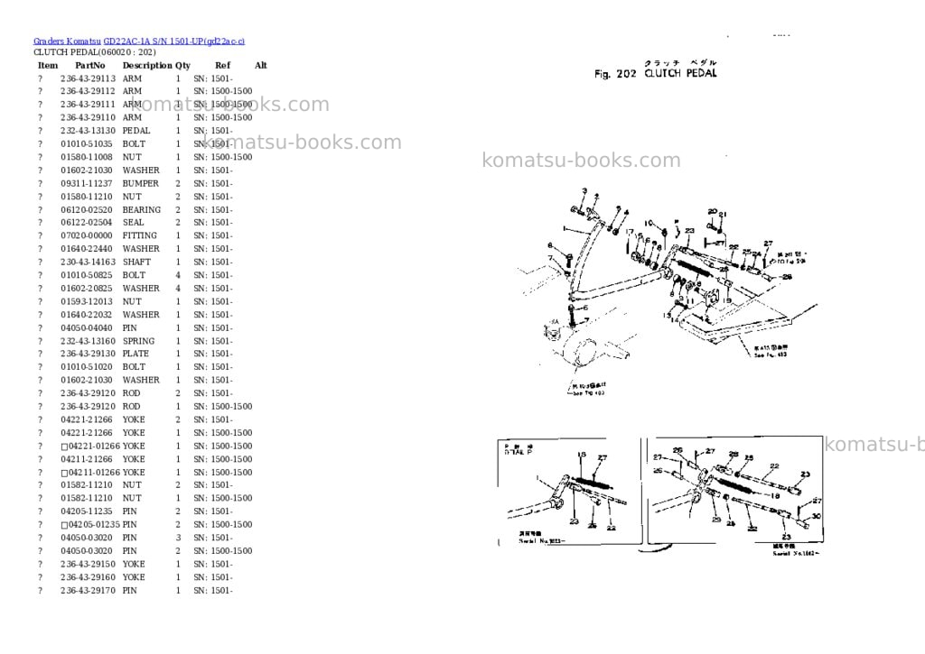 Komatsu gd22ac-1a s/n 1501-up Parts catalog cover Page 9