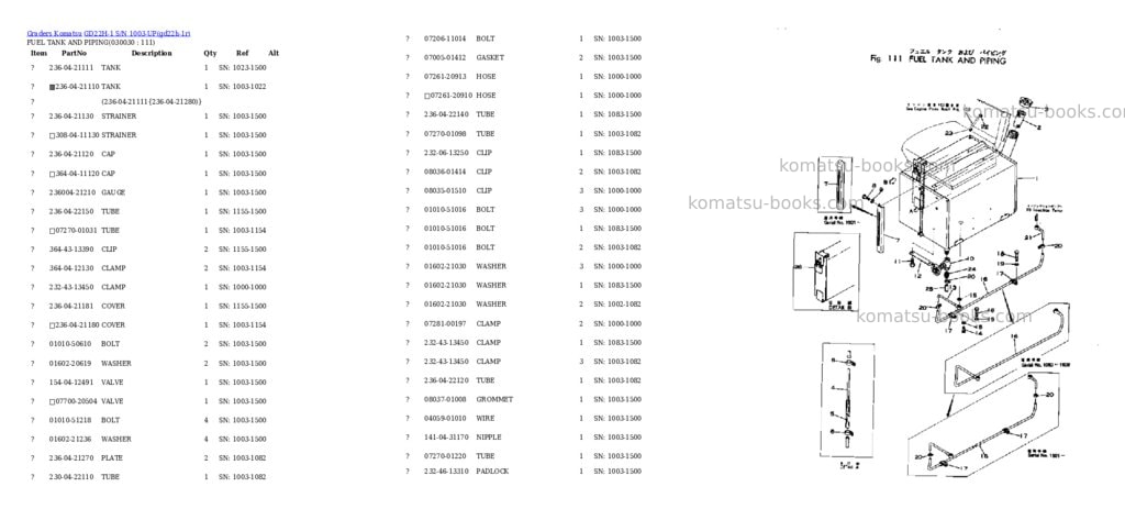 Komatsu gd22h-1 s/n 1003-up Parts catalog cover Page 2