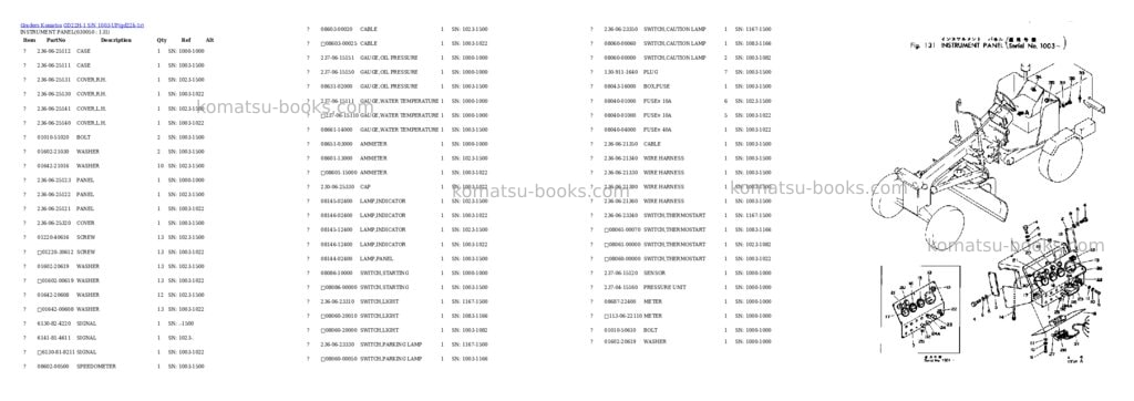 Komatsu gd22h-1 s/n 1003-up Parts catalog cover Page 4