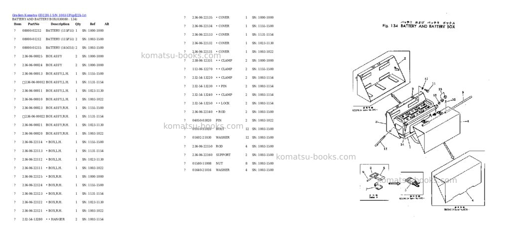 Komatsu gd22h-1 s/n 1003-up Parts catalog cover Page 7