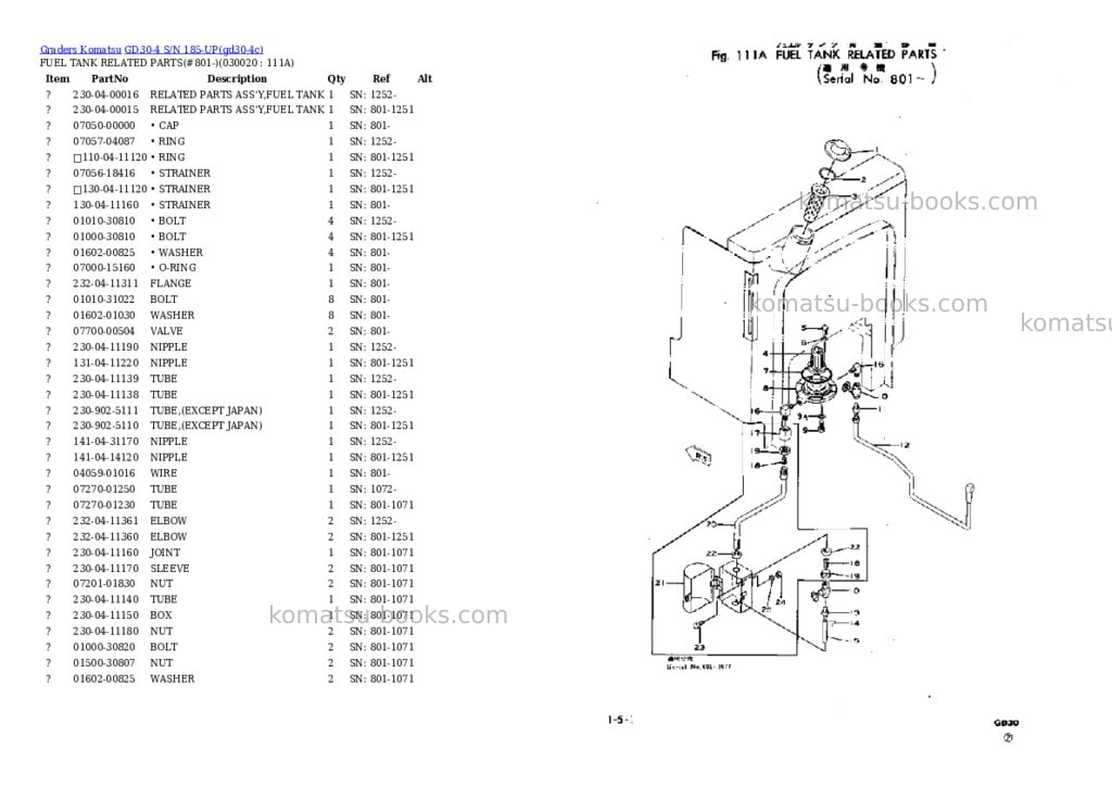 Komatsu GD30-4 S/N 185-UP Parts catalog cover Komatsu GD30-4 S/N 185-UP Parts catalog cover