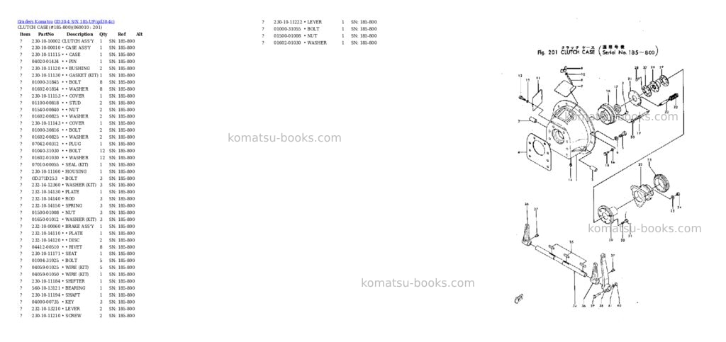 Komatsu GD30-4 S/N 185-UP Parts catalog cover Page 10 Komatsu GD30-4 S/N 185-UP Parts catalog cover Page 10