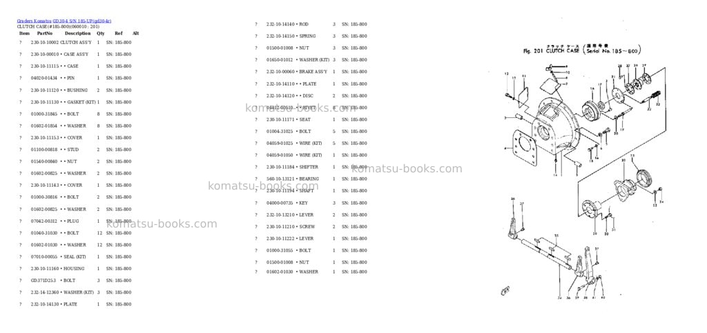 Komatsu gd30-4 s/n 185-up Parts catalog cover Page 10