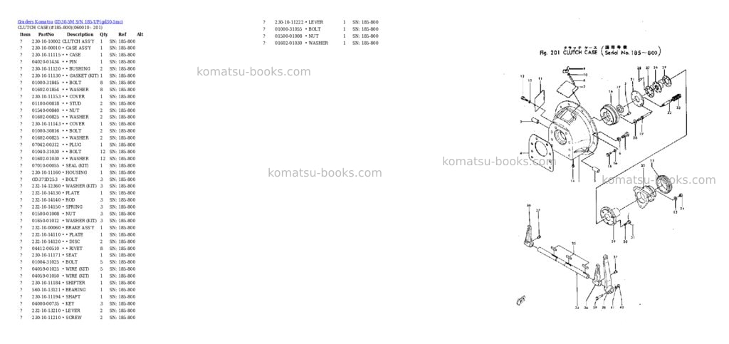 Komatsu GD30-5M S/N 185-UP Parts catalog cover Page 10