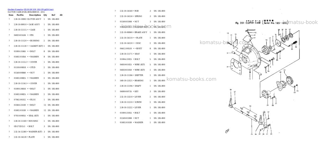 Komatsu gd30-5m s/n 185-up Parts catalog cover Page 10