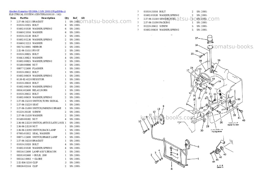 Komatsu GD300A-1 S/N 2001-UP Parts catalog cover Page 10