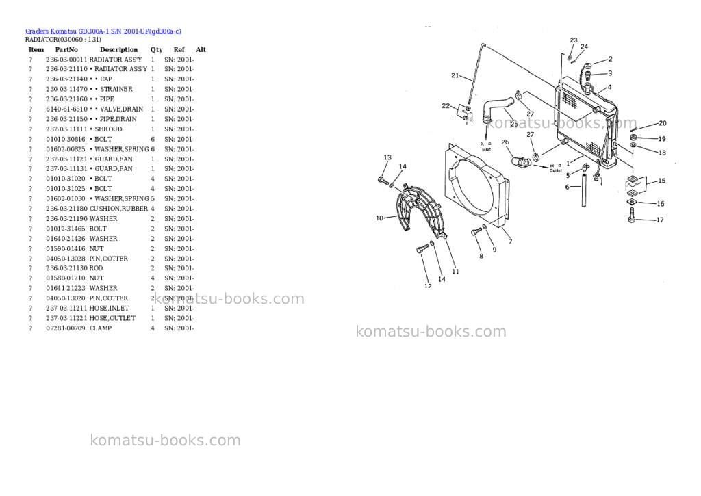 Komatsu GD300A-1 S/N 2001-UP Parts catalog cover Page 5