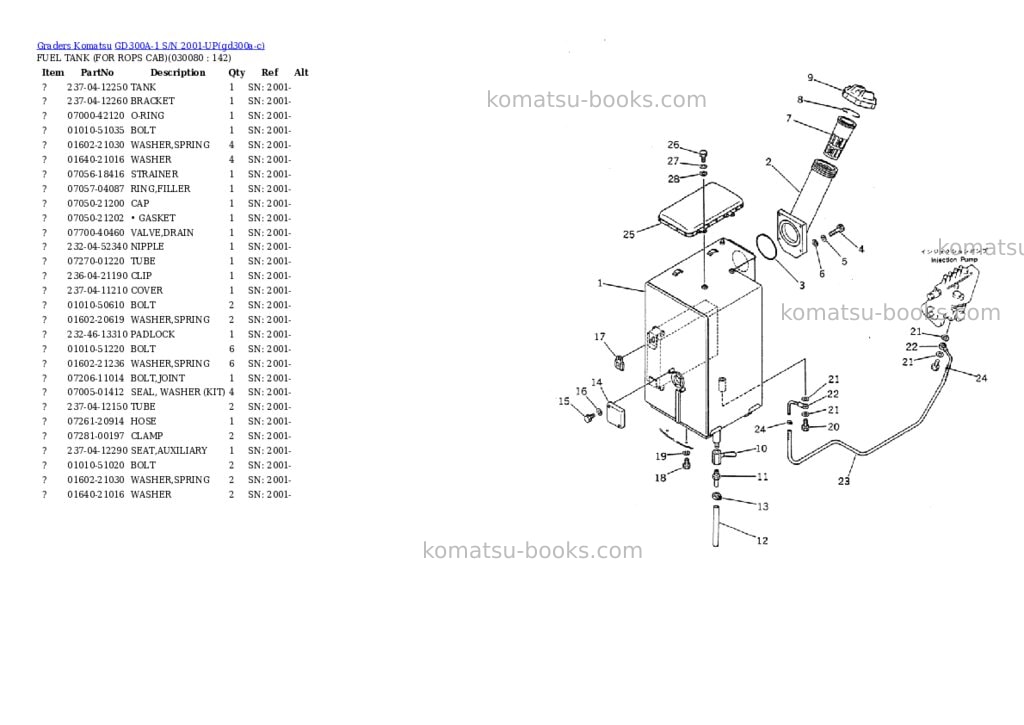 Komatsu GD300A-1 S/N 2001-UP Parts catalog cover Page 7